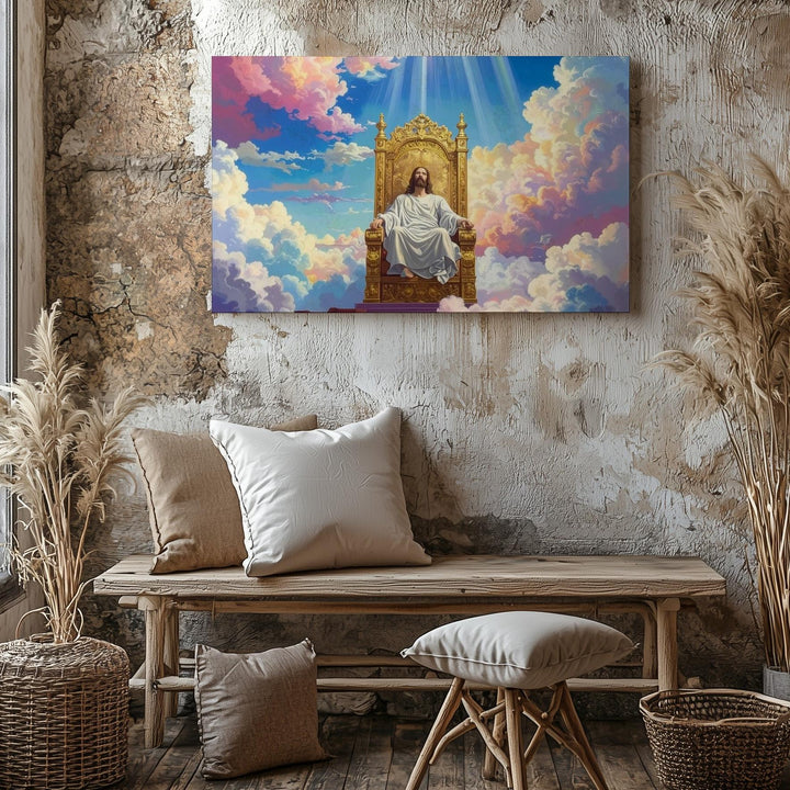 Heavenly Throne & Light Canvas – Divine Glory & Presence Spiritual Wall Art - Gifitto