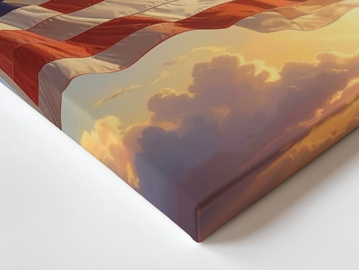 Glowing American Flag Canvas – Sunlit Symbol of Strength & Patriotism - Gifitto