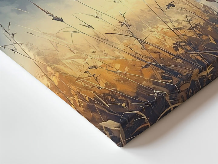 Autumn Ghost in Wheat Field Canvas – Haunting Halloween Dusk Print - Gifitto