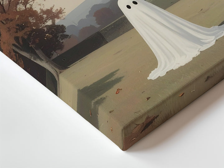 Bittersweet Haunting Canvas – Gentle Ghost Near Autumn Estate - Gifitto