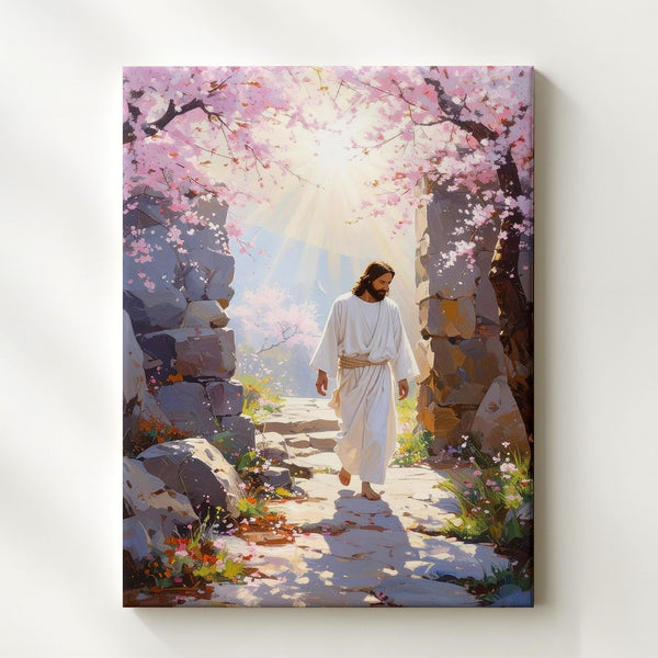 Jesus Rising from Tomb Canvas – Resurrection Christian Wall Art of Hope and Spiritual Renewal - Gifitto