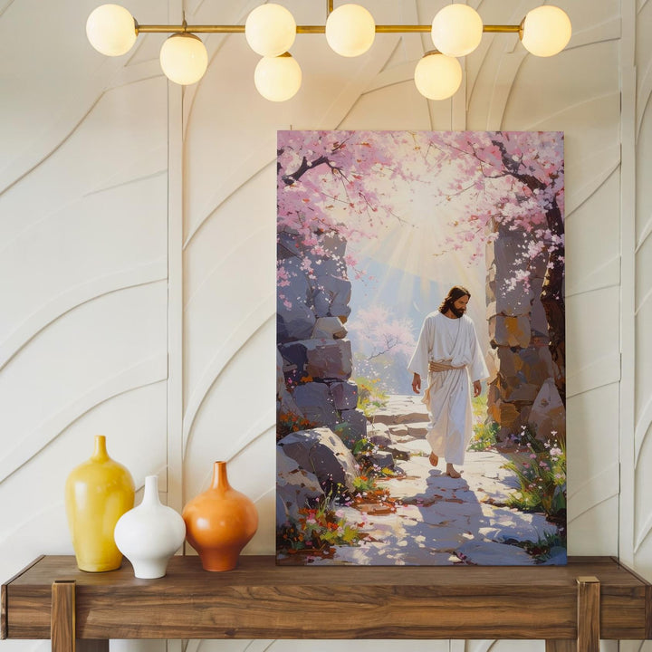 Jesus Rising from Tomb Canvas – Resurrection Christian Wall Art of Hope and Spiritual Renewal - Gifitto