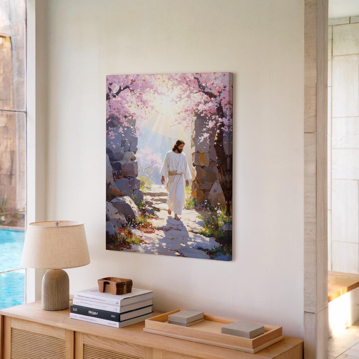 Jesus Rising from Tomb Canvas – Resurrection Christian Wall Art of Hope and Spiritual Renewal - Gifitto
