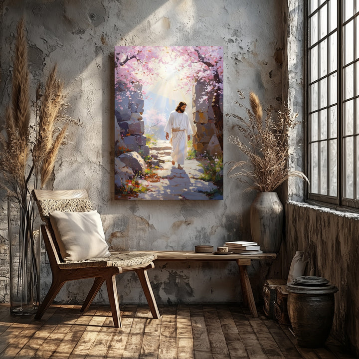 Jesus Rising from Tomb Canvas – Resurrection Christian Wall Art of Hope and Spiritual Renewal - Gifitto