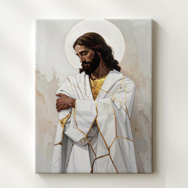 Modern Minimalist Jesus Canvas – Christian Wall Art of Healing, Restoration, and Divine Strength - Gifitto