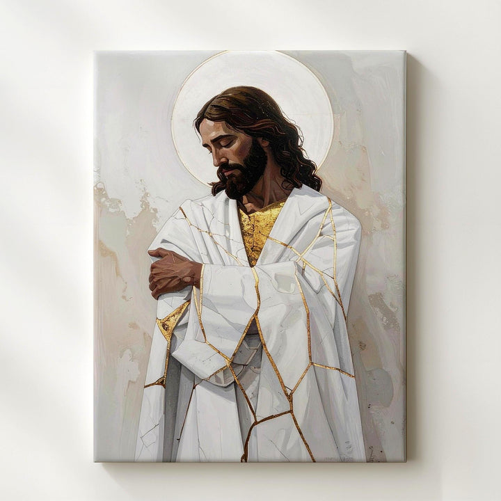 Modern Minimalist Jesus Canvas – Christian Wall Art of Healing, Restoration, and Divine Strength - Gifitto