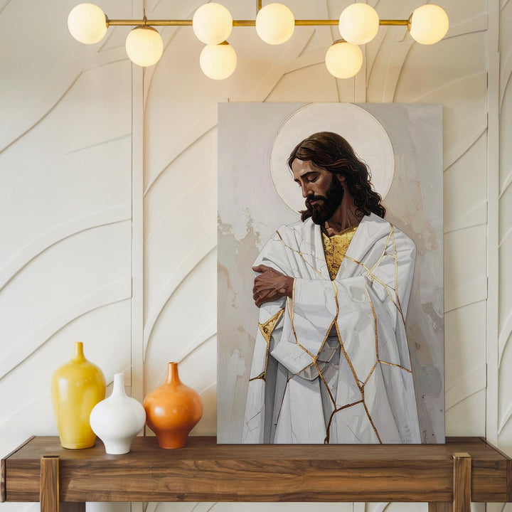 Modern Minimalist Jesus Canvas – Christian Wall Art of Healing, Restoration, and Divine Strength - Gifitto