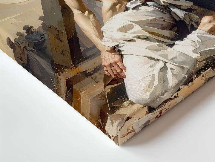 Jesus Bearing the Cross Canvas – Powerful Christian Wall Art of Suffering and Redemption - Gifitto