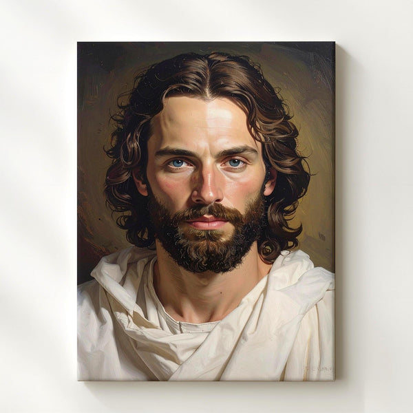 Hyper-Realistic Jesus Portrait Canvas – Contemporary Christian Wall Art of Divine Presence and Humanity - Gifitto