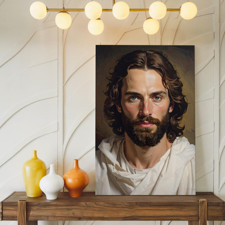 Hyper-Realistic Jesus Portrait Canvas – Contemporary Christian Wall Art of Divine Presence and Humanity - Gifitto