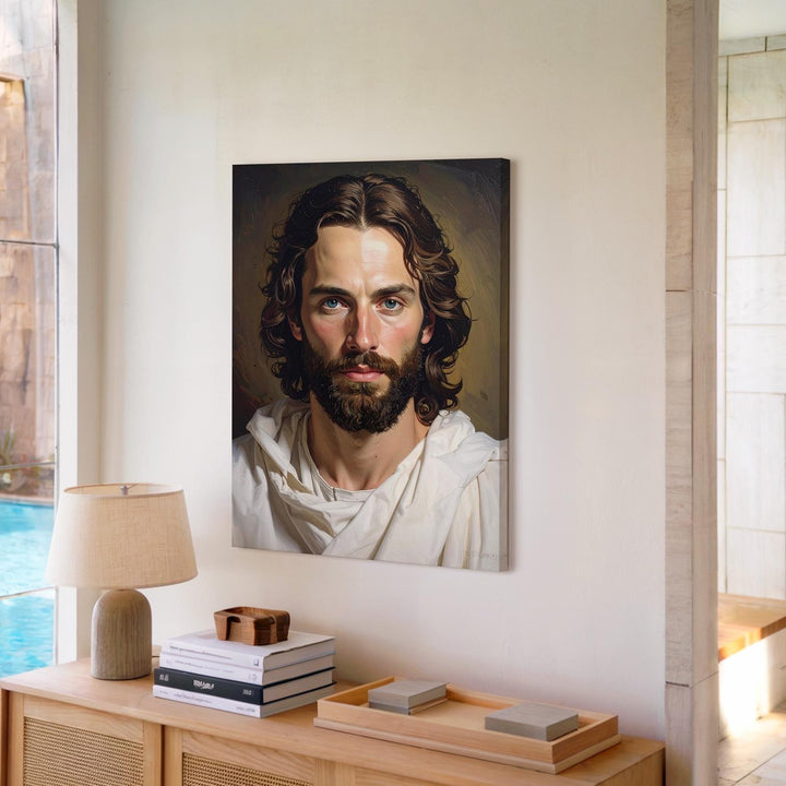 Hyper-Realistic Jesus Portrait Canvas – Contemporary Christian Wall Art of Divine Presence and Humanity - Gifitto