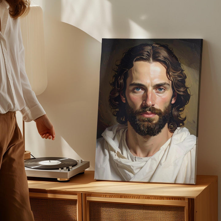 Hyper-Realistic Jesus Portrait Canvas – Contemporary Christian Wall Art of Divine Presence and Humanity - Gifitto