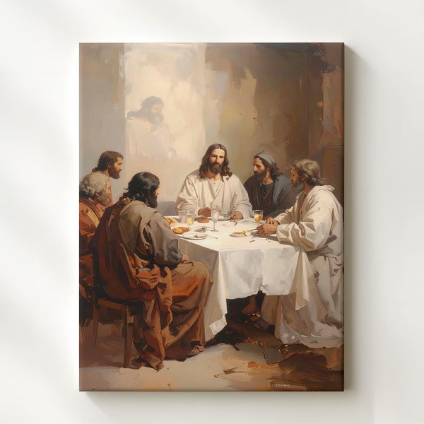 Last Supper Intimate Gathering Canvas – Reverent Christian Wall Art of Unity and Divine Sacrifice - Gifitto