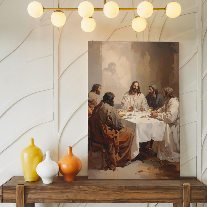 Last Supper Intimate Gathering Canvas – Reverent Christian Wall Art of Unity and Divine Sacrifice - Gifitto