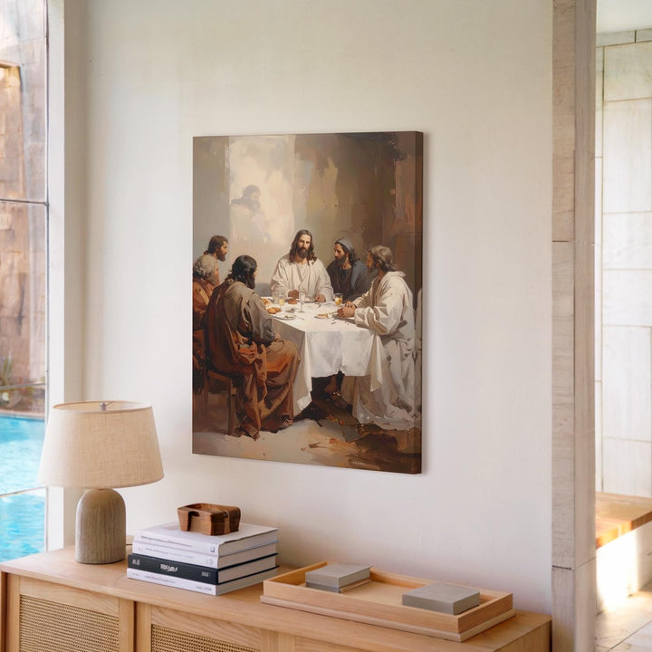 Last Supper Intimate Gathering Canvas – Reverent Christian Wall Art of Unity and Divine Sacrifice - Gifitto