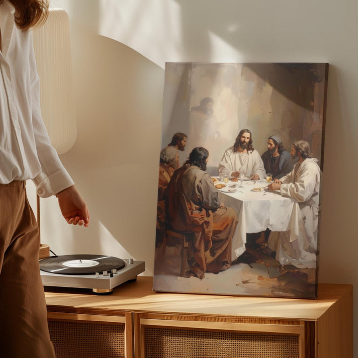 Last Supper Intimate Gathering Canvas – Reverent Christian Wall Art of Unity and Divine Sacrifice - Gifitto