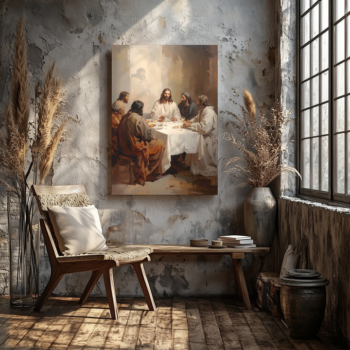 Last Supper Intimate Gathering Canvas – Reverent Christian Wall Art of Unity and Divine Sacrifice - Gifitto