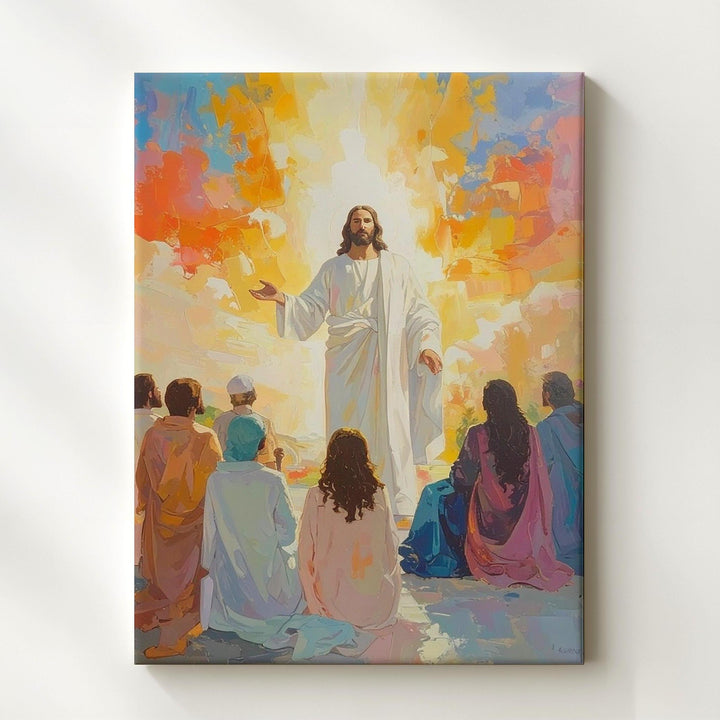 Jesus Teaching Disciples Canvas – Warm Christian Wall Art of Wisdom and Spiritual Enlightenment - Gifitto