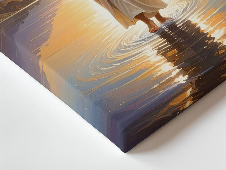Jesus Walking on Water Canvas – Radiant Christian Wall Art of Divine Presence and Miracle - Gifitto