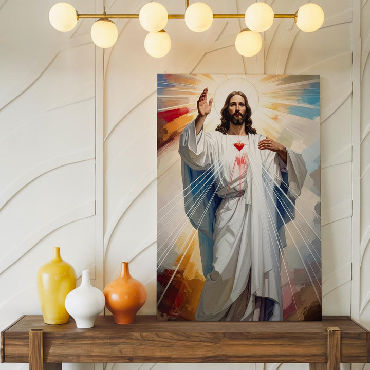 Divine Mercy Jesus Canvas – Peaceful Christian Wall Art of Grace and Forgiveness - Gifitto
