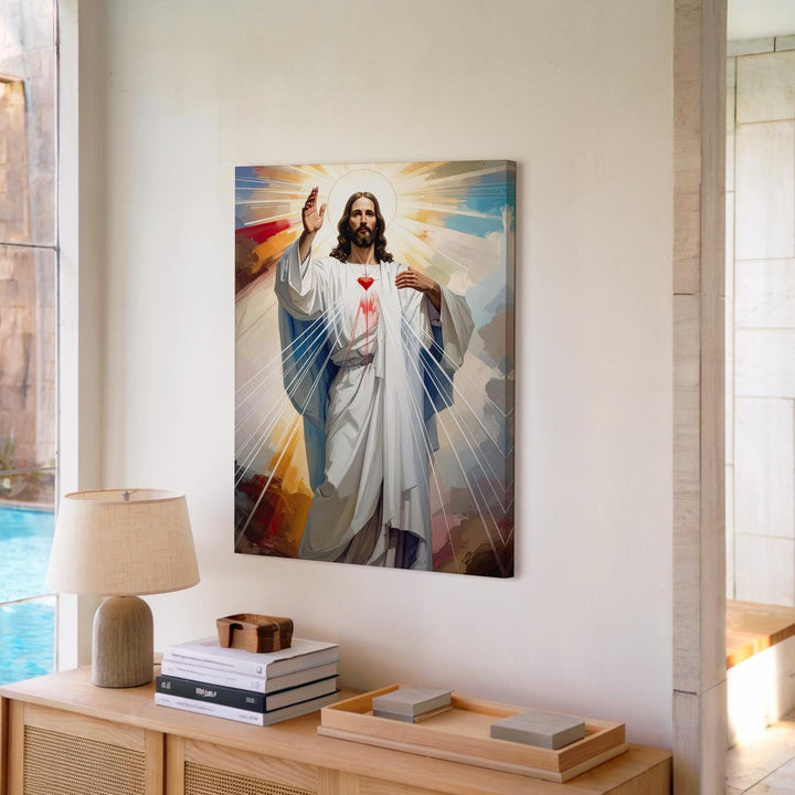 Divine Mercy Jesus Canvas – Peaceful Christian Wall Art of Grace and Forgiveness - Gifitto