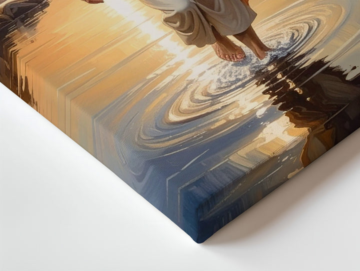 Jesus Walking on Water Canvas – Serene Christian Wall Art of Miracle and Divine Presence - Gifitto