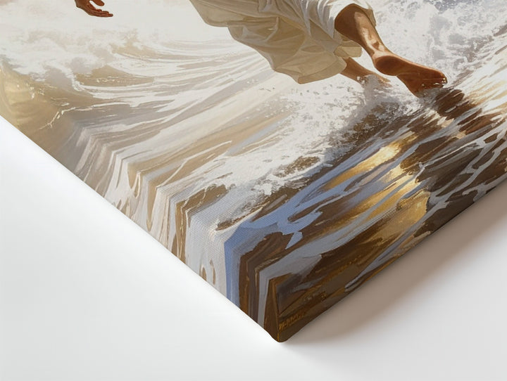 Jesus Walking Through Clouds Canvas – Mystical Christian Wall Art of Ascension and Divine Light - Gifitto