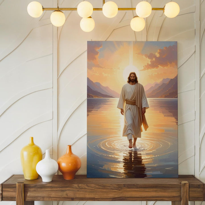 Jesus Walking Toward Viewer Canvas – Reflective Christian Wall Art of Divine Invitation and Grace - Gifitto