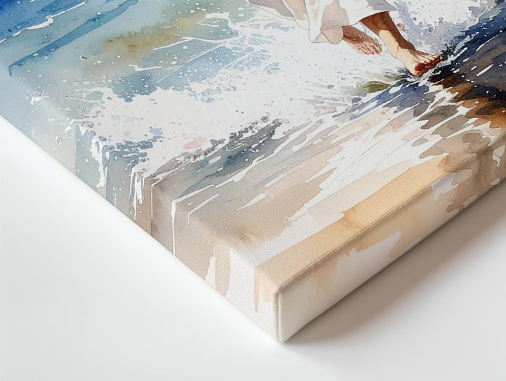 Jesus Walking on Water Canvas – Serene Christian Wall Art of Divine Miracle and Peace - Gifitto
