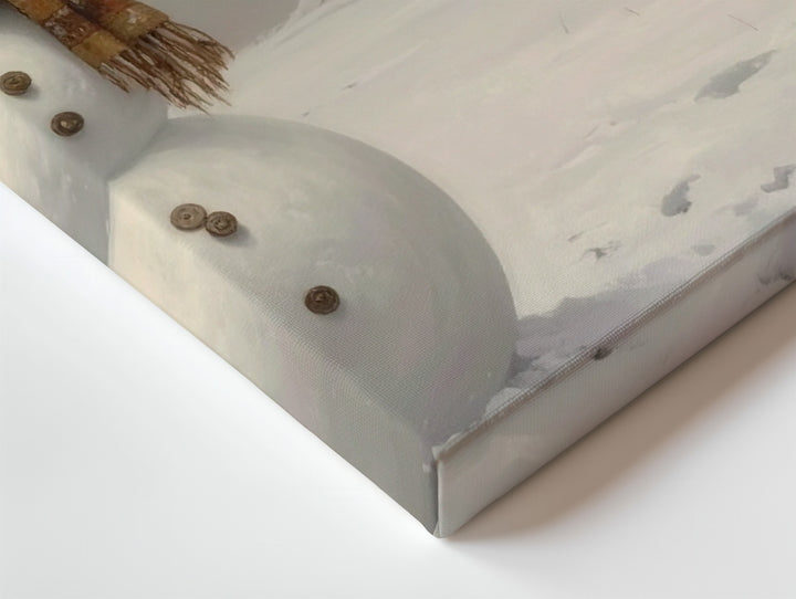 Jolly Snowman in Clearing Canvas – Playful Winter Portrait Art - Gifitto