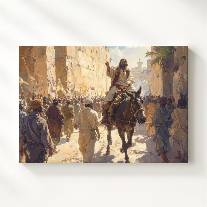 Palm Sunday Entrance Canvas – Joyful Arrival of Jesus into Jerusalem - Gifitto