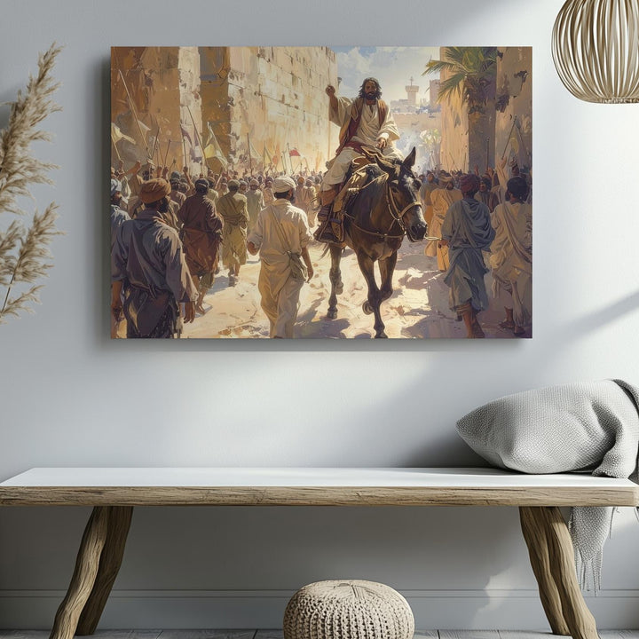 Palm Sunday Entrance Canvas – Joyful Arrival of Jesus into Jerusalem - Gifitto