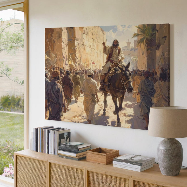 Palm Sunday Entrance Canvas – Joyful Arrival of Jesus into Jerusalem - Gifitto