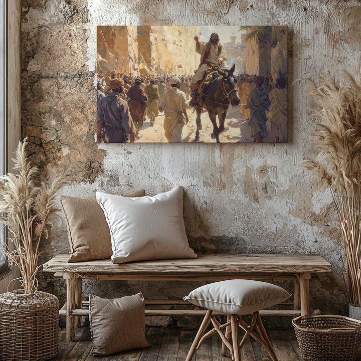 Palm Sunday Entrance Canvas – Joyful Arrival of Jesus into Jerusalem - Gifitto