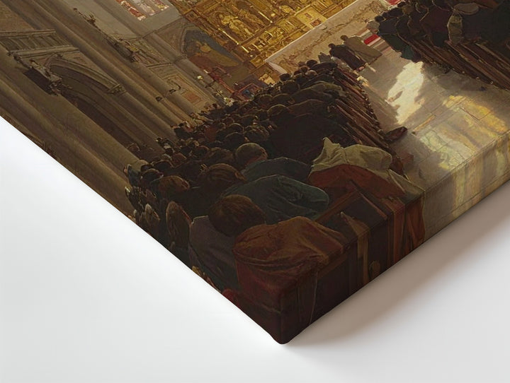 Grand Cathedral Worship Canvas – Majestic Christian Wall Art of Sacred Celebration and Divine Unity - Gifitto