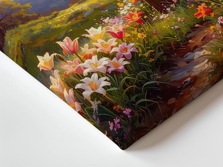 Wooden Cross with White Linen Canvas – Serene Christian Wall Art of Resurrection and Spring Renewal - Gifitto