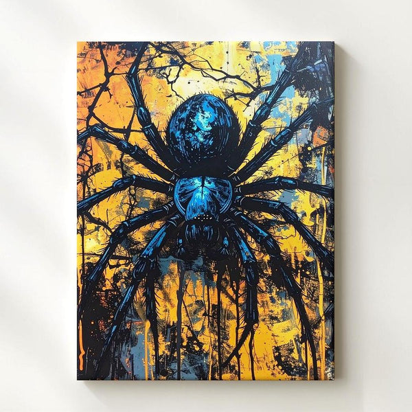 Urban Horror Spider Canvas – Grunge Halloween Arachnid Wall Art - Gifitto