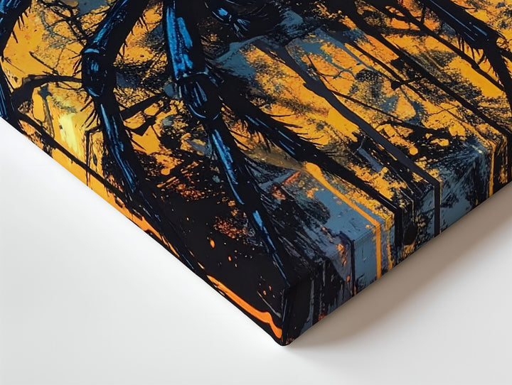 Urban Horror Spider Canvas – Grunge Halloween Arachnid Wall Art - Gifitto