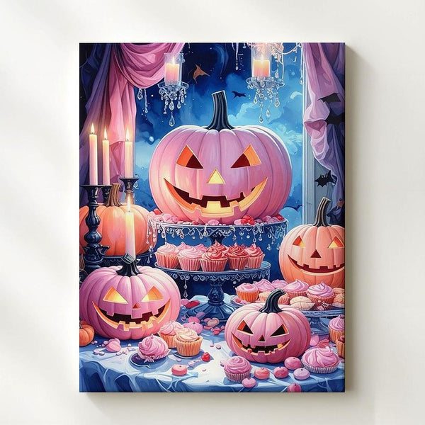 Gothic Halloween Candy Table Canvas – Surreal Velvet Feast Wall Art - Gifitto