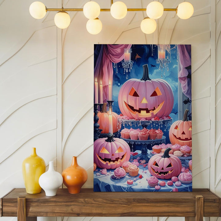 Gothic Halloween Candy Table Canvas – Surreal Velvet Feast Wall Art - Gifitto