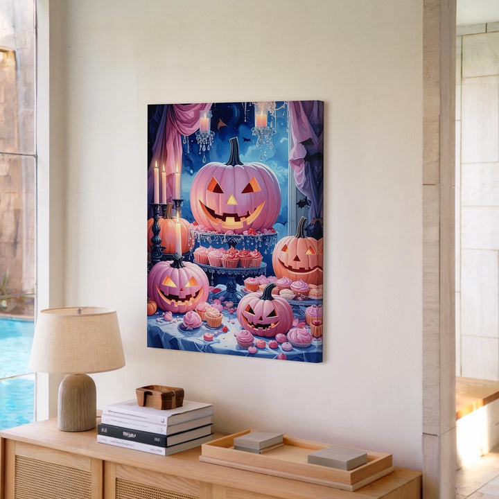Gothic Halloween Candy Table Canvas – Surreal Velvet Feast Wall Art - Gifitto