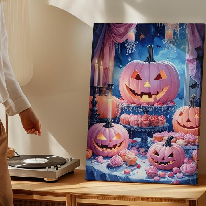 Gothic Halloween Candy Table Canvas – Surreal Velvet Feast Wall Art - Gifitto