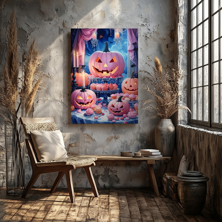 Gothic Halloween Candy Table Canvas – Surreal Velvet Feast Wall Art - Gifitto