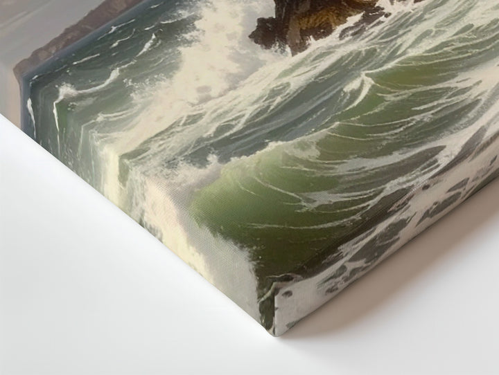 Stormy Lighthouse with Flag Canvas – Patriotic Maritime Strength Wall Art - Gifitto