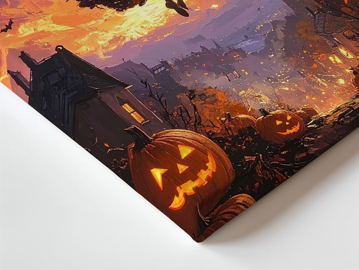 Enchanted Witch Flight Canvas – Fantasy Halloween Sky Wall Art - Gifitto