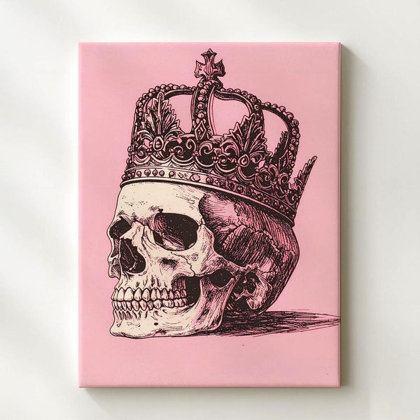 Minimalist Crowned Skull Canvas – Gothic Royalty & Macabre Art - Gifitto