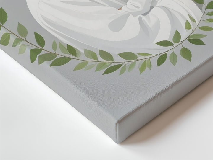 Minimalist Jesus and Child Embrace Canvas – Sacred Symbol of Divine Love and Innocence - Gifitto