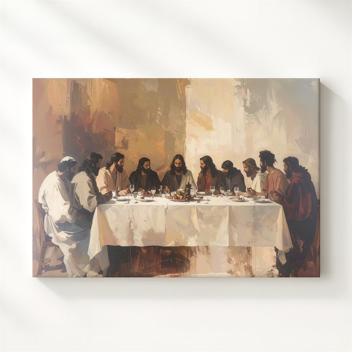 Silhouetted Last Supper Canvas – Minimalist Modern Sacred Gathering - Gifitto