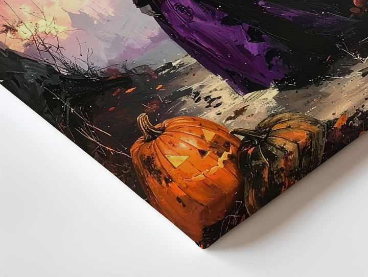 Enchanted Forest Witch Canvas – Moody Purple Halloween Wall Art - Gifitto