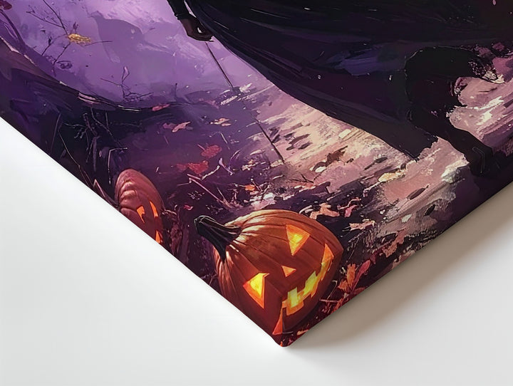 Witch in Shadowed Forest Canvas – Arcane Halloween Ritual Wall Art - Gifitto